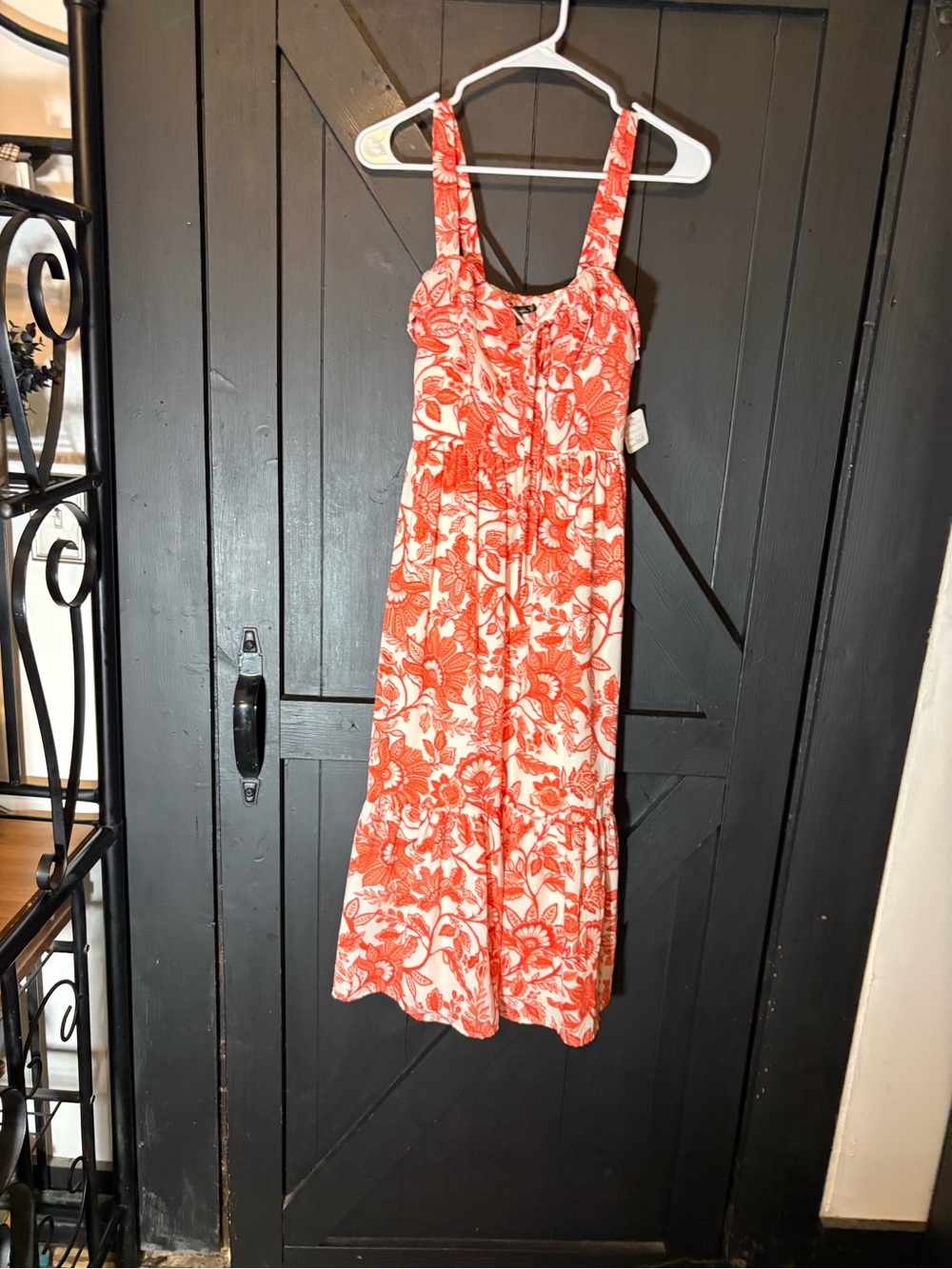 City Triangles Orange and White Floral Maxi Dress